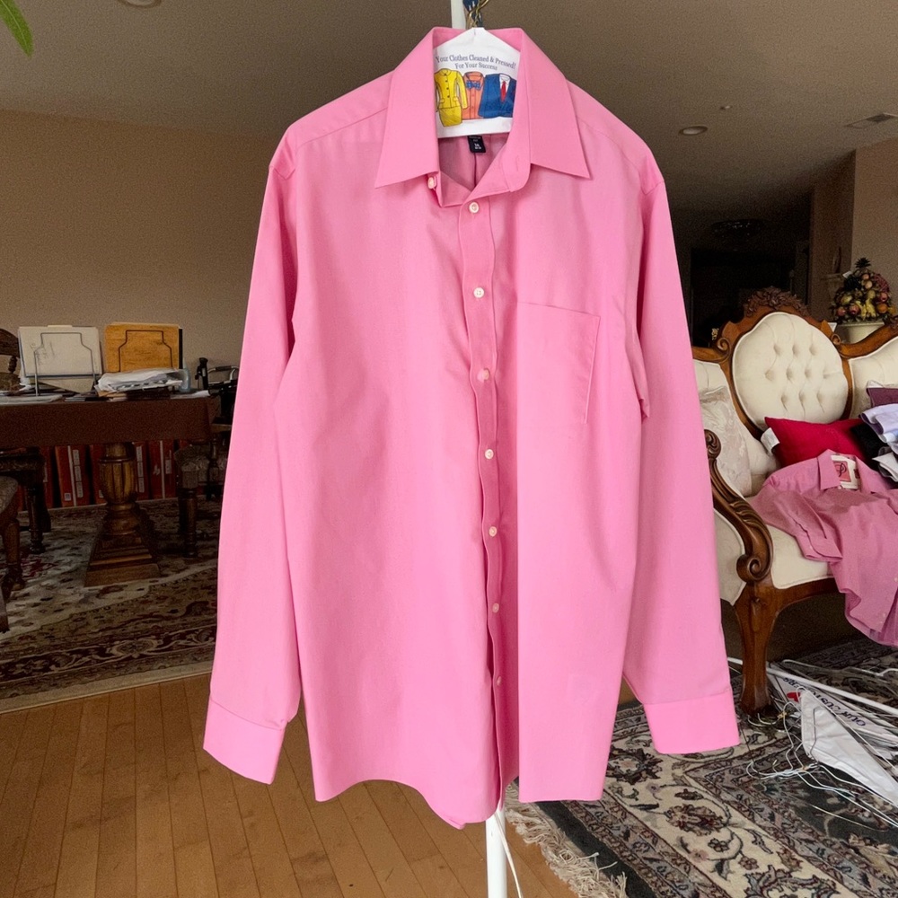 Stafford Pink Long sleeve button up shirt